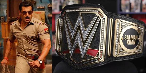 salman khan gets a custom made wwe championship belt post dabangg 3 release