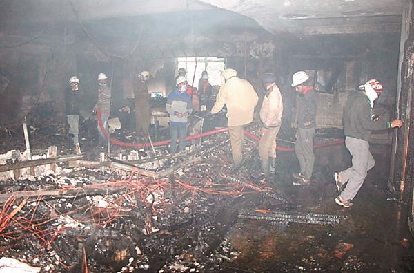 fire in factory building  loss of millions