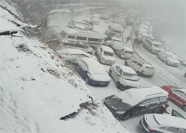 shimla fresh snowfall in kufri