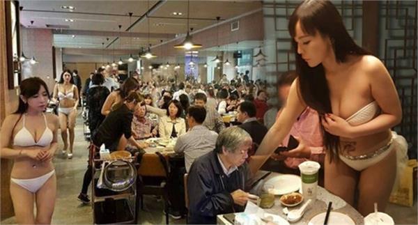 hot pot  photos of bikini clad girls serving at this restaurant goes viral
