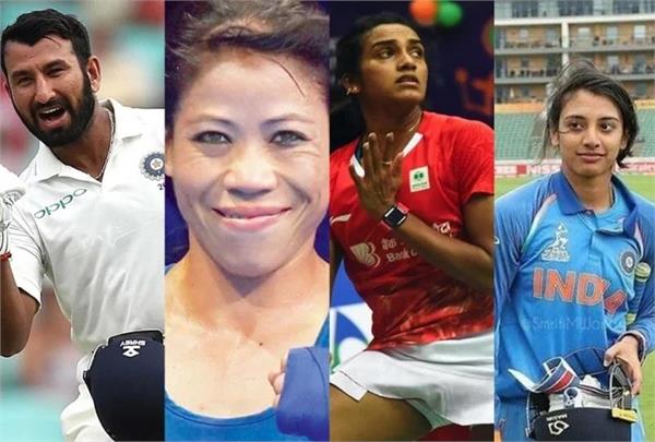 pujara  mary kom and sindhu nominated for indian sports honors