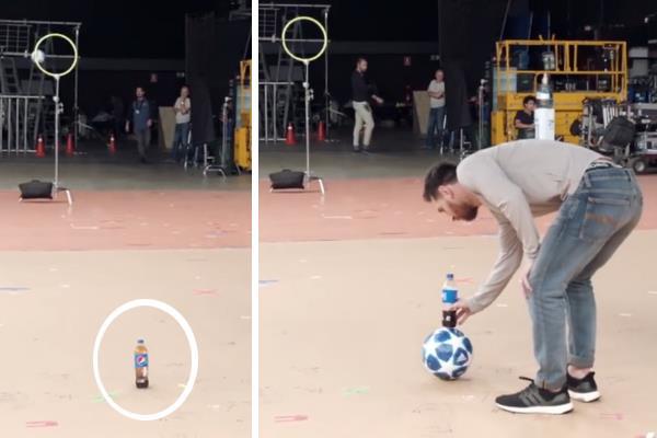 such a kick that messi planted  fans said   this is not possible