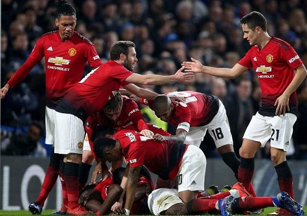 manchester united quarterfinals with the goal of pogba