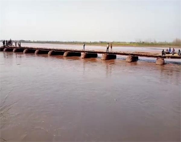 dinanagar  ravi river  temporary bridge