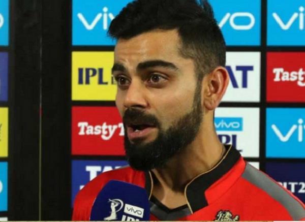 ipl   after the defeat kohli said that the umpire s error