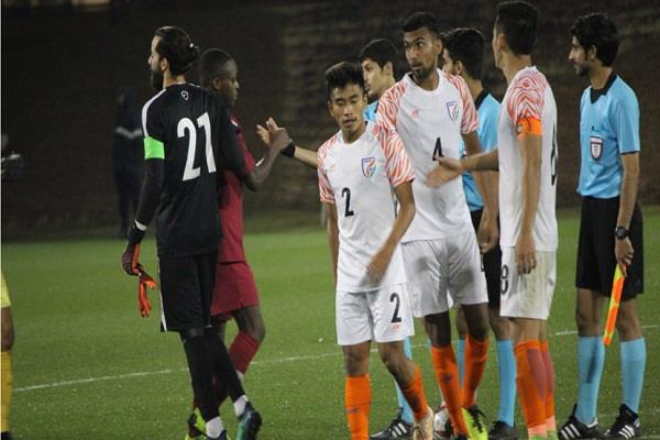 indian under 23 football team beat qatar by 0 1