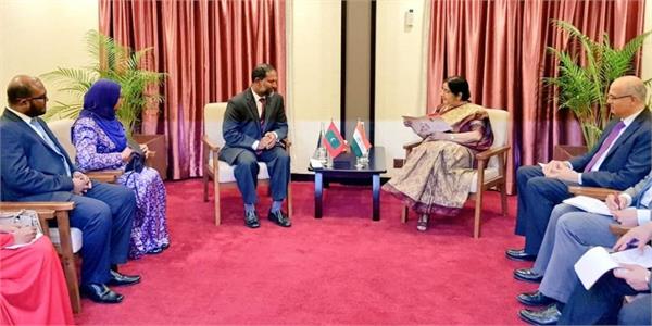 sushma swaraj maldivian home minister