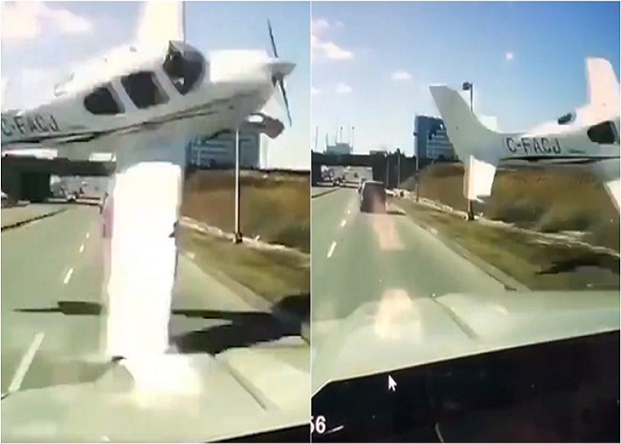 ਕਰੈਸ਼ ਹੋਣ ਤੋਂ ਪਹਿਲਾਂ ਟਰੱਕ ਨੇੜਿਓਂ ਲੰਘਿਆ ਜਹਾਜ਼, ਵੀਡੀਓ ਵਾਇਰਲ