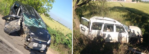 three vehicle tuck in fierce road accident