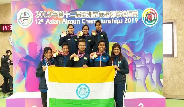 india won 16 gold medals in asian airgun shooting