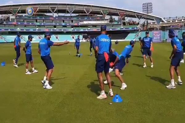 team india spent their first practice session for wc 2019