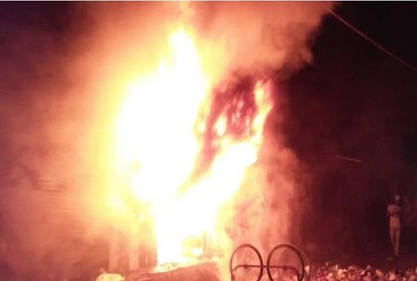fire in dairy farm at rewari