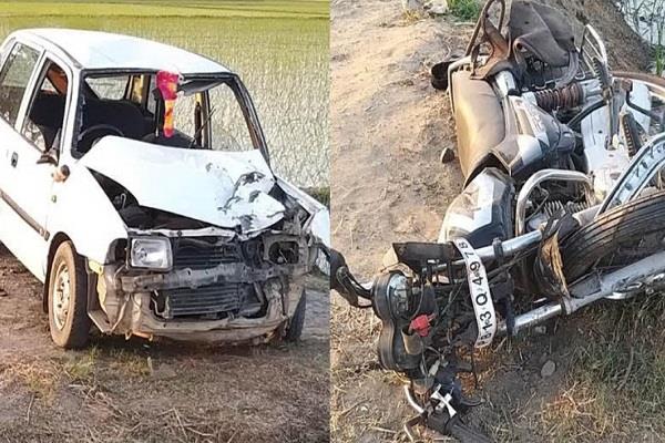 bhiwanigarh  car  motorcycle  collision  7 injured