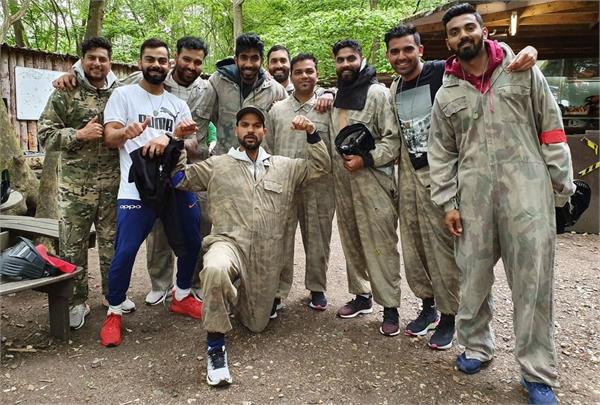 team india fun and practice in the woods with dhoni and others