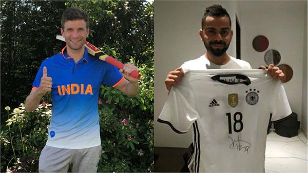 german footballer mullun greetings given to virat
