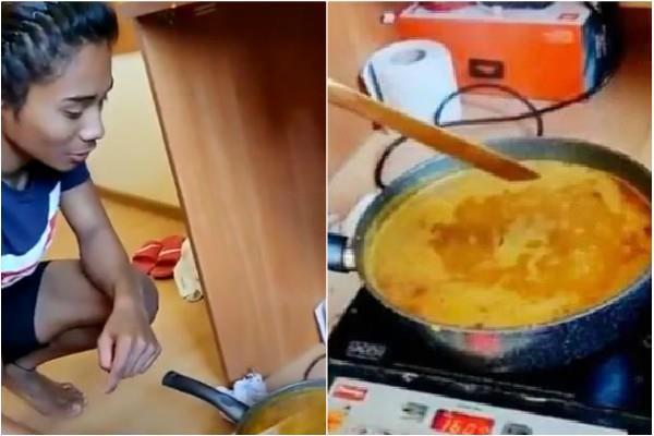 video of hima das  s cooking went viral