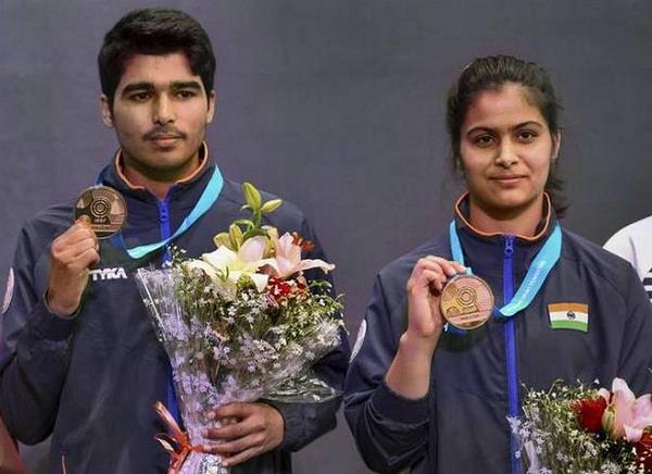 manu bhaker  saurabh chaudhary  shooting world cup