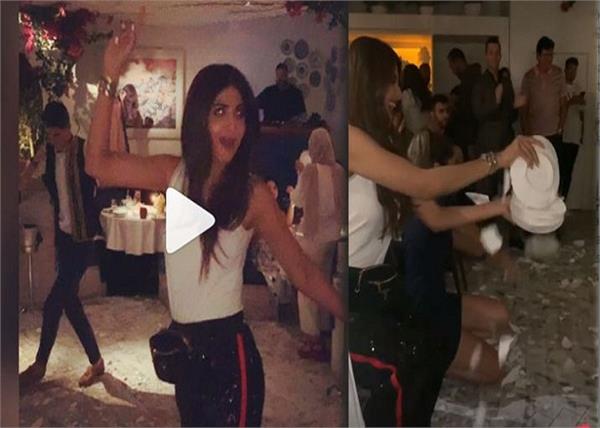 shilpa shetty breaks plates while dancing in dubai