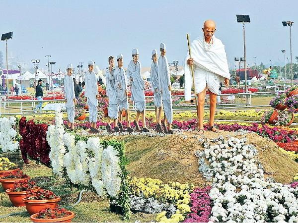 gujarat flower exhibition sabarmati river front mahatma gandhi