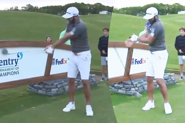 golfer dustin johnson trolls on foul shot  video 