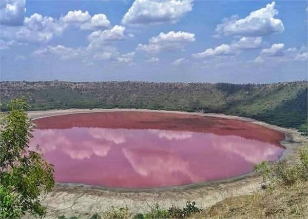 maharashtra lonar lake water pink scientist