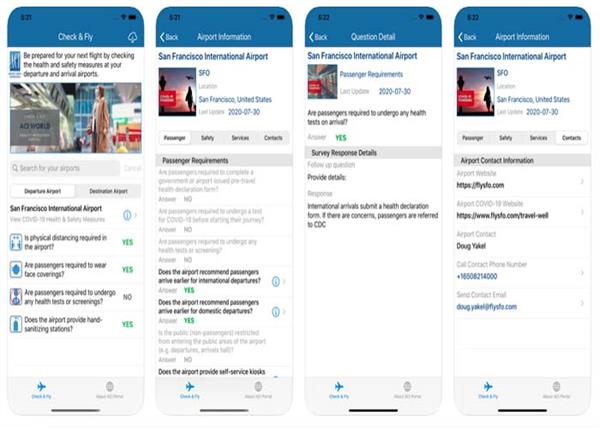 airports council international  covid 19  app  launch  check and fly