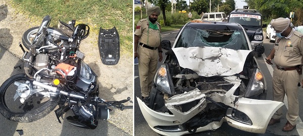 ਮੋਟਰਸਾਈਕਲ ਤੇ ਕਾਰ ਦੀ ਟੱਕਰ ''ਚ ਨੌਜਵਾਨ ਦੀ ਮੌਤ