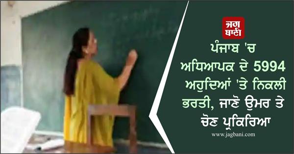 recruitment to 5994 posts of teachers in punjab