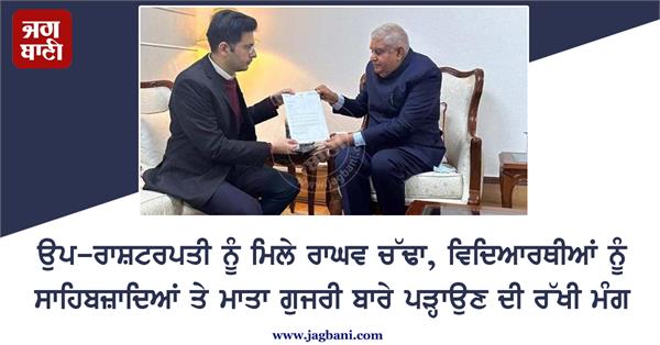 raghav chadha met vice president