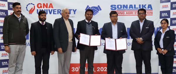 GNA ਯੂਨੀਵਰਸਿਟੀ ਤੇ ਇੰਟਰਨੈਸ਼ਨਲ ਟਰੈਕਟਰਜ਼ ਲਿਮਟਿਡ ਸੋਨਾਲੀਕਾ ਦਰਮਿਆਨ ਹੋਇਆ ਸਮਝੌਤਾ