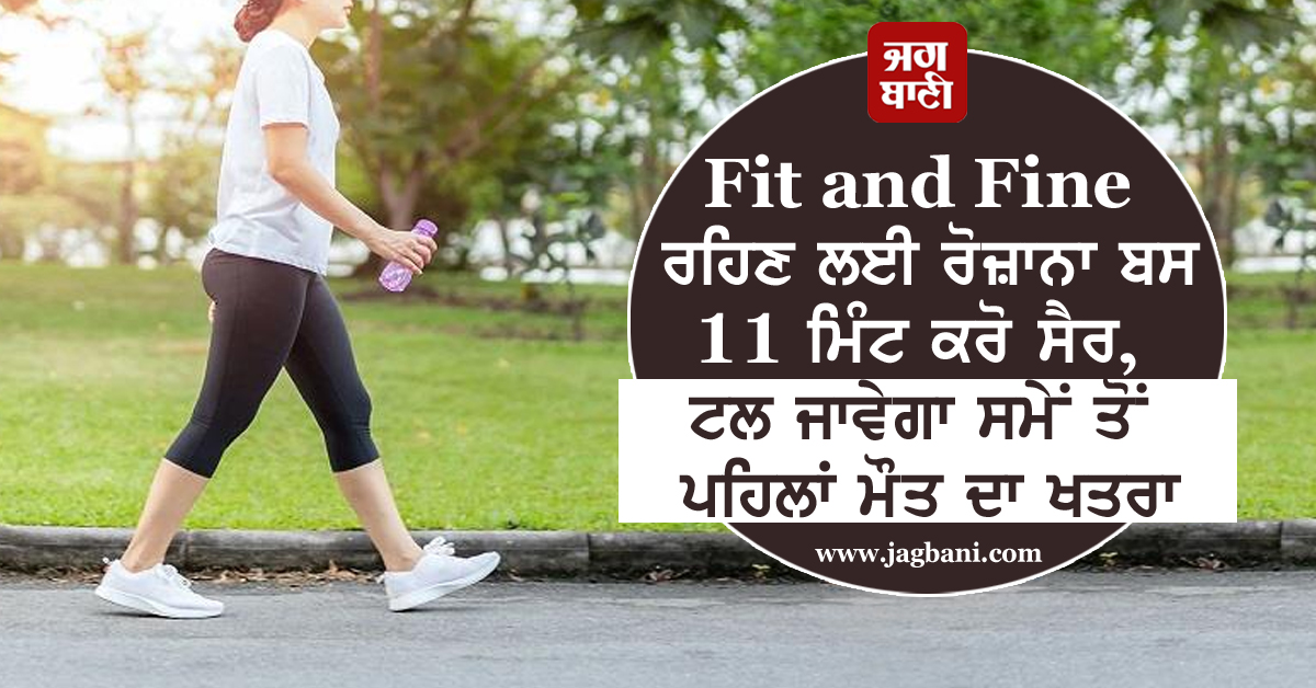 Fit and Fine ਰਹਿਣ ਲਈ ਰੋਜ਼ਾਨਾ ਬਸ 11 ਮਿੰਟ ਕਰੋ ਸੈਰ, ਟਲ ਜਾਵੇਗਾ ਸਮੇਂ ਤੋਂ ਪਹਿਲਾਂ ਮੌਤ ਦਾ ਖਤਰਾ