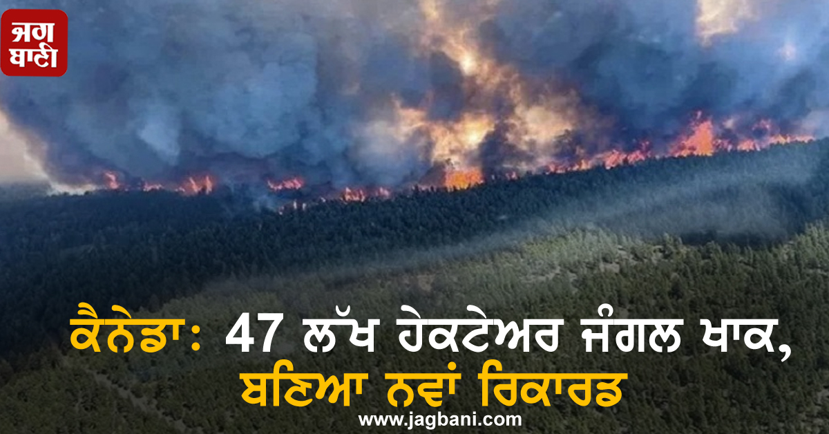 ਕੈਨੇਡਾ: 47 ਲੱਖ ਹੇਕਟੇਅਰ ਜੰਗਲ ਖਾਕ, ਬਣਿਆ ਨਵਾਂ ਰਿਕਾਰਡ