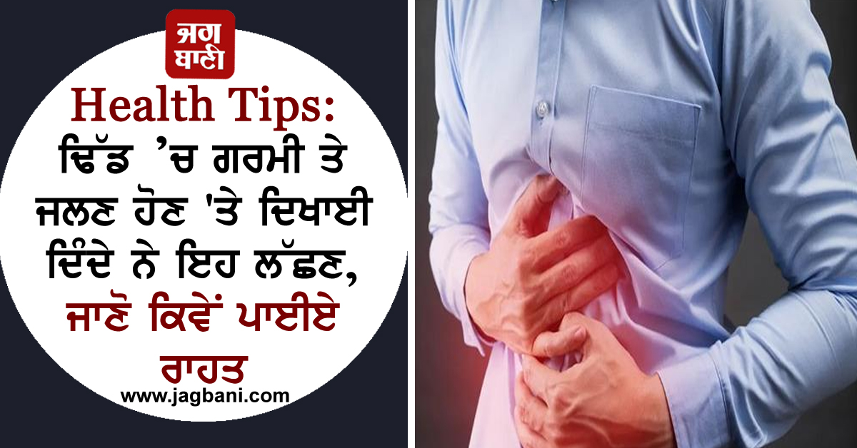 Health Tips: ਢਿੱਡ ’ਚ ਗਰਮੀ ਤੇ ਜਲਣ ਹੋਣ 'ਤੇ ਦਿਖਾਈ ਦਿੰਦੇ ਨੇ ਇਹ ਲੱਛਣ, ਜਾਣੋ ਕਿਵੇਂ ਪਾਈਏ ਰਾਹਤ