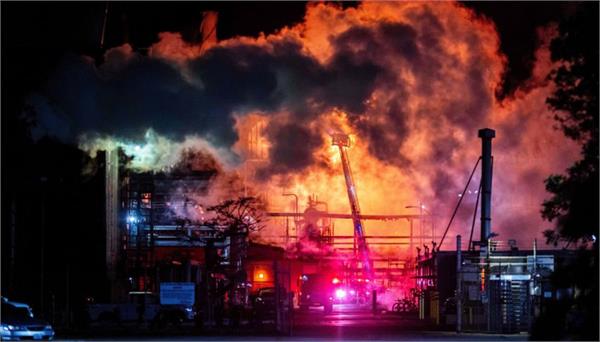 fire breaks out at chevron refinery near los angeles