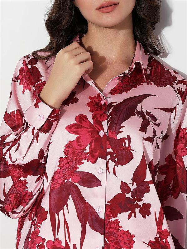 fashion trend  flower printed shirt top