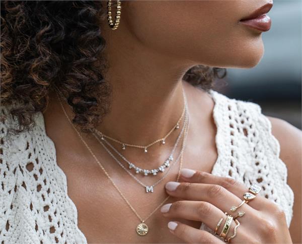 young women  look  designer jewelry