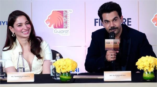 rajkumar rao and tamanna press conference of filmfare awards 2025