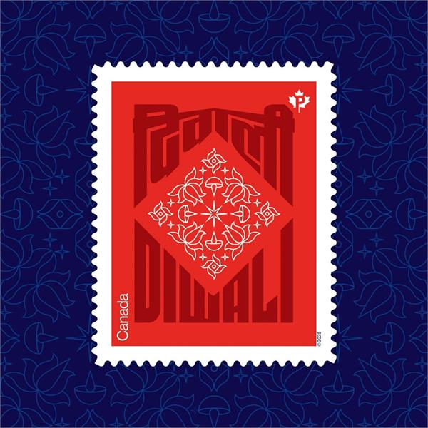 canada post unveils stamp featuring rangoli design to celebrate diwali