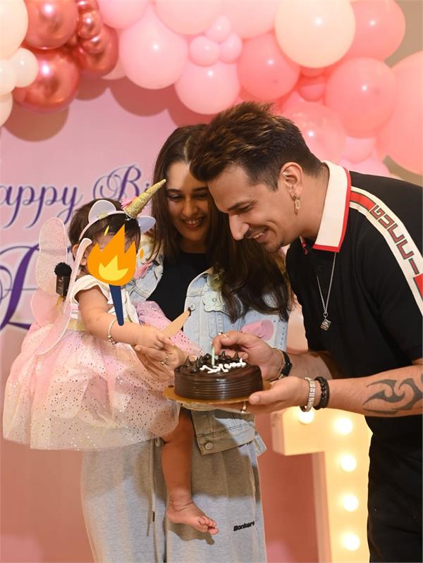 prince narula yuvika chaudhary celebrate daughter ekleen  s 1st birthday
