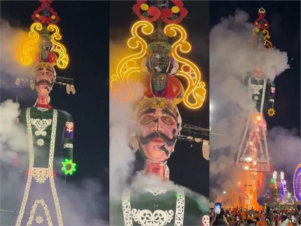 233 feet tall effigy of ravana burnt in rajasthan