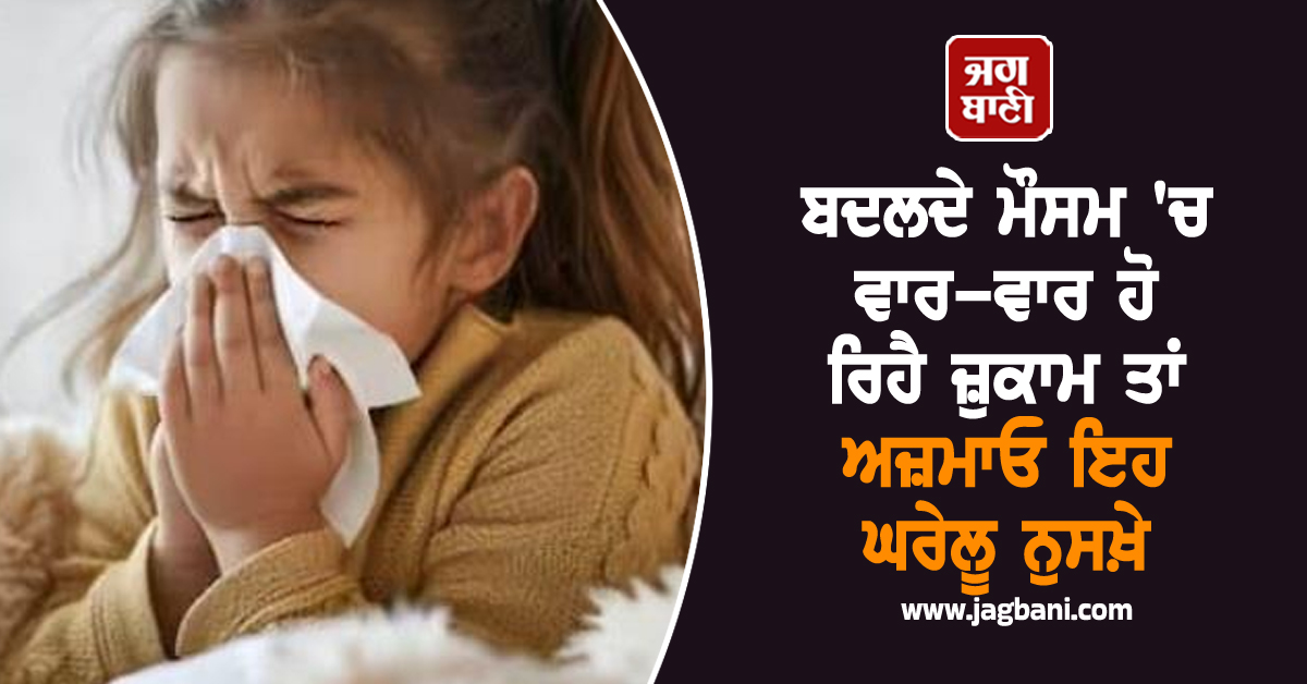 ਬਦਲਦੇ ਮੌਸਮ ''ਚ ਵਾਰ-ਵਾਰ ਹੋ ਰਿਹੈ ਜ਼ੁਕਾਮ ਤਾਂ ਅਜ਼ਮਾਓ ਇਹ ਘਰੇਲੂ ਨੁਸਖ਼ੇ, 3-4 ਦਿਨਾਂ ''ਚ ਦਿੱਸੇਗਾ ਅਸਰ