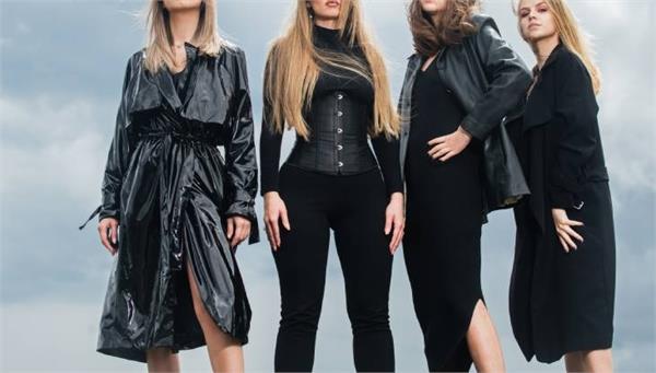 black is a glamorous color  giving women an attractive look