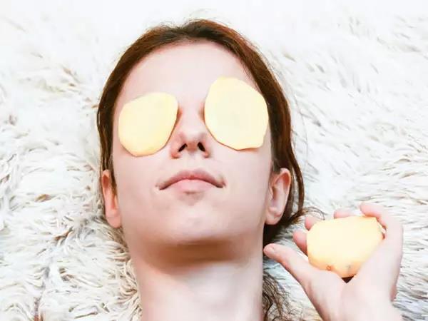 dark circles  potato mask  eyes