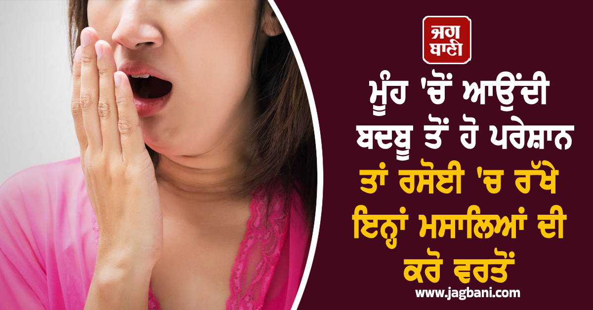 ਮੂੰਹ ''ਚੋਂ ਆਉਂਦੀ ਬੱਦਬੂ ਤੋਂ ਹੋ ਪਰੇਸ਼ਾਨ ਤਾਂ ਰਸੋਈ ''ਚ ਰੱਖੇ ਇਨ੍ਹਾਂ ਮਸਾਲਿਆਂ ਦੀ ਕਰੋ ਵਰਤੋਂ