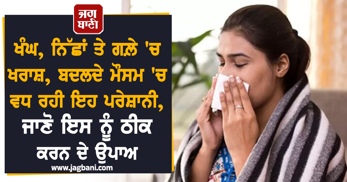 ਖੰਘ, ਨਿੱਛਾਂ ਤੇ ਗਲ਼ੇ ''ਚ ਖਰਾਸ਼, ਬਦਲਦੇ ਮੌਸਮ ''ਚ ਵਧ ਰਹੀ ਇਹ ਪਰੇਸ਼ਾਨੀ, ਜਾਣੋ ਇਸ ਨੂੰ ਠੀਕ ਕਰਨ ਦੇ ਉਪਾਅ