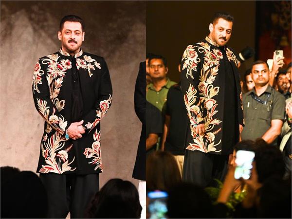 salman khan turns showstopper  walks the ramp in black sherwani
