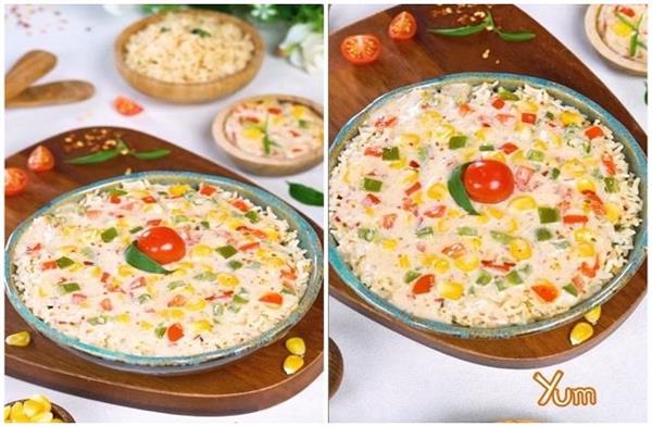 rice  dish white sauce rice casserole