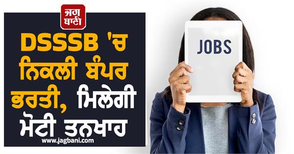bumper recruitment in dsssb  you will get a big salary