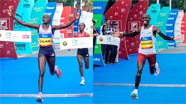 kenya  s matata and rangeruk win delhi half marathon