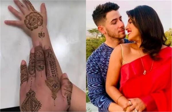 priyanka chopra mehndi with husband nick name karva chauth